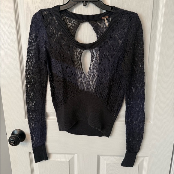 Free People Sweaters - Free People Lace Knit Sweater with Cutouts